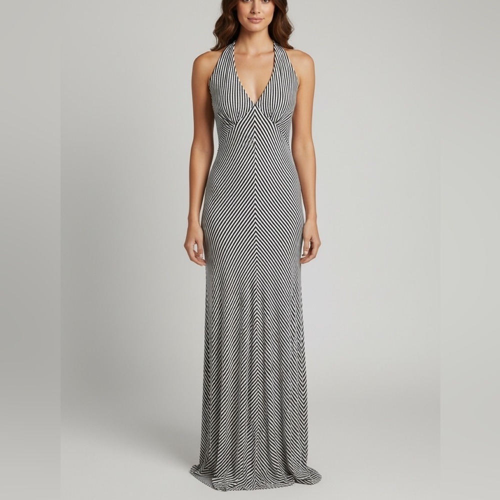 Ella Moss Maxi Dress Womens Small Black‎ White Excellent